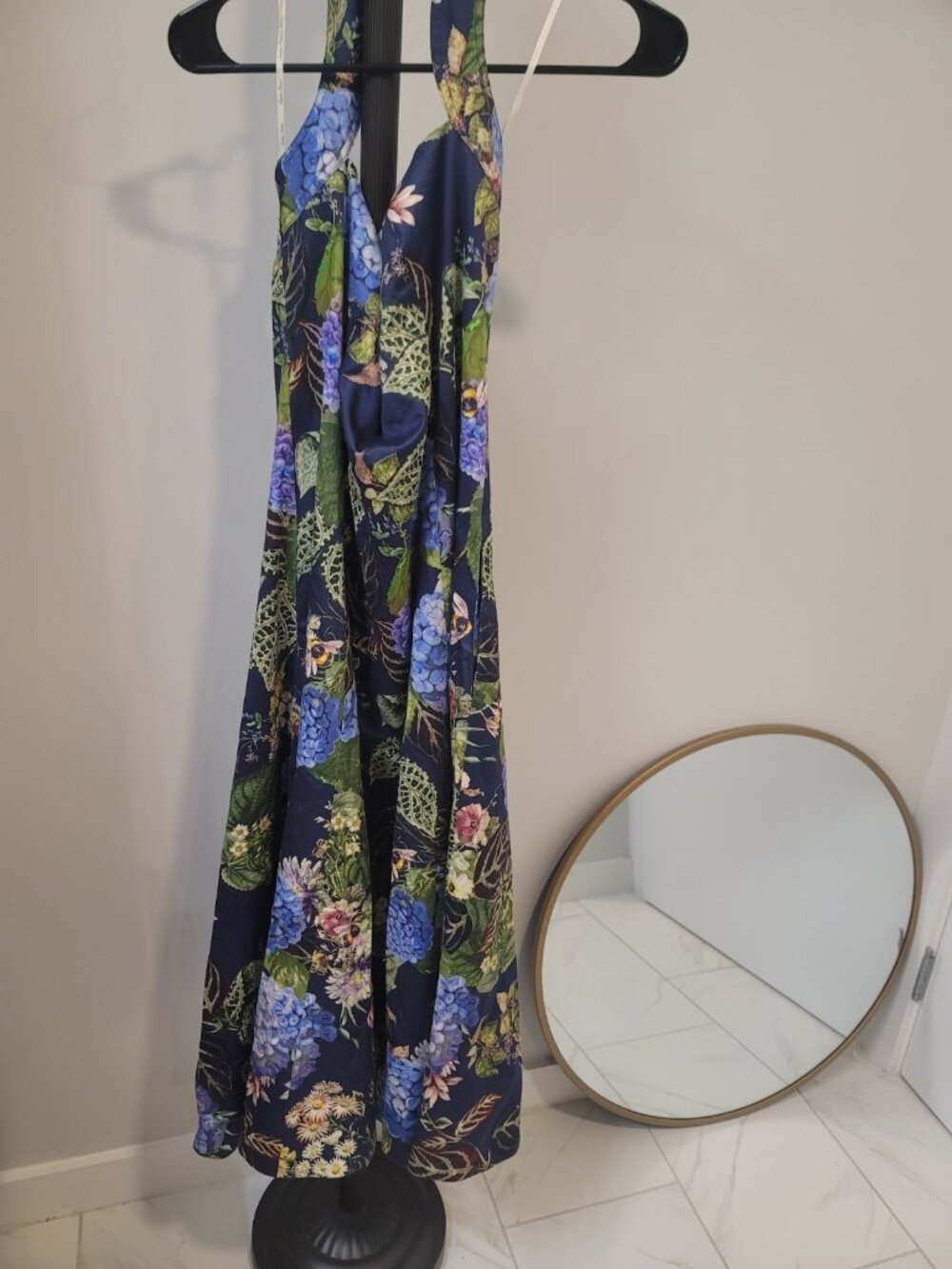Cara Cara Floral Asher Halter Maxi Dress Women XL Backless Viscose Multicolor - Picture 3 of 7